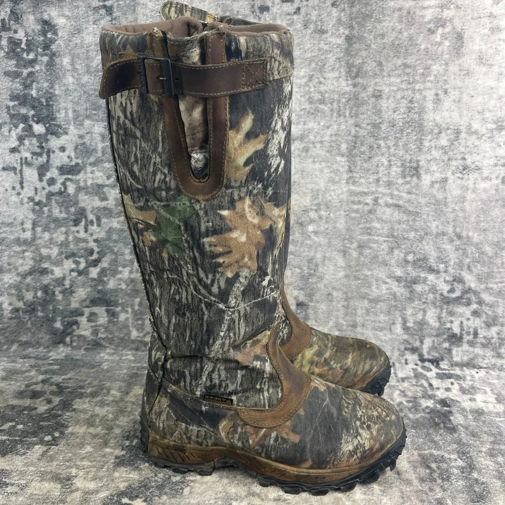 Rocky Mens 9 M Mossy Oak Breakup Country Camo Waterproof Snake Boots